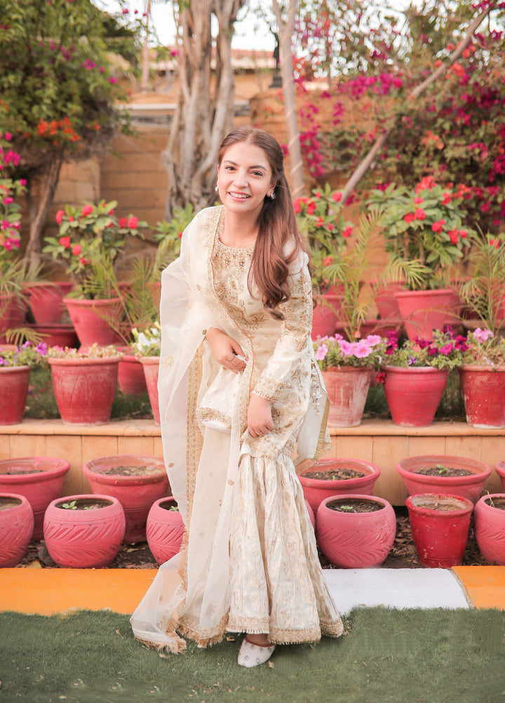 Sara Jahan Women RTW Embroidered Organza Zari 3 Piece Suit SJ26RF TJ-101 - Festive Collection