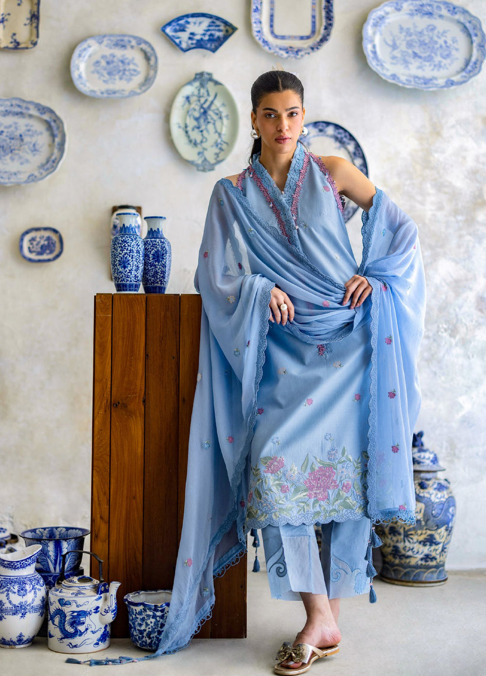 Freesia by Gul Ahmed Unstitched Embroidered Lawn 3 Piece Suit GA26UFL PM-62052 - Summer Collection
