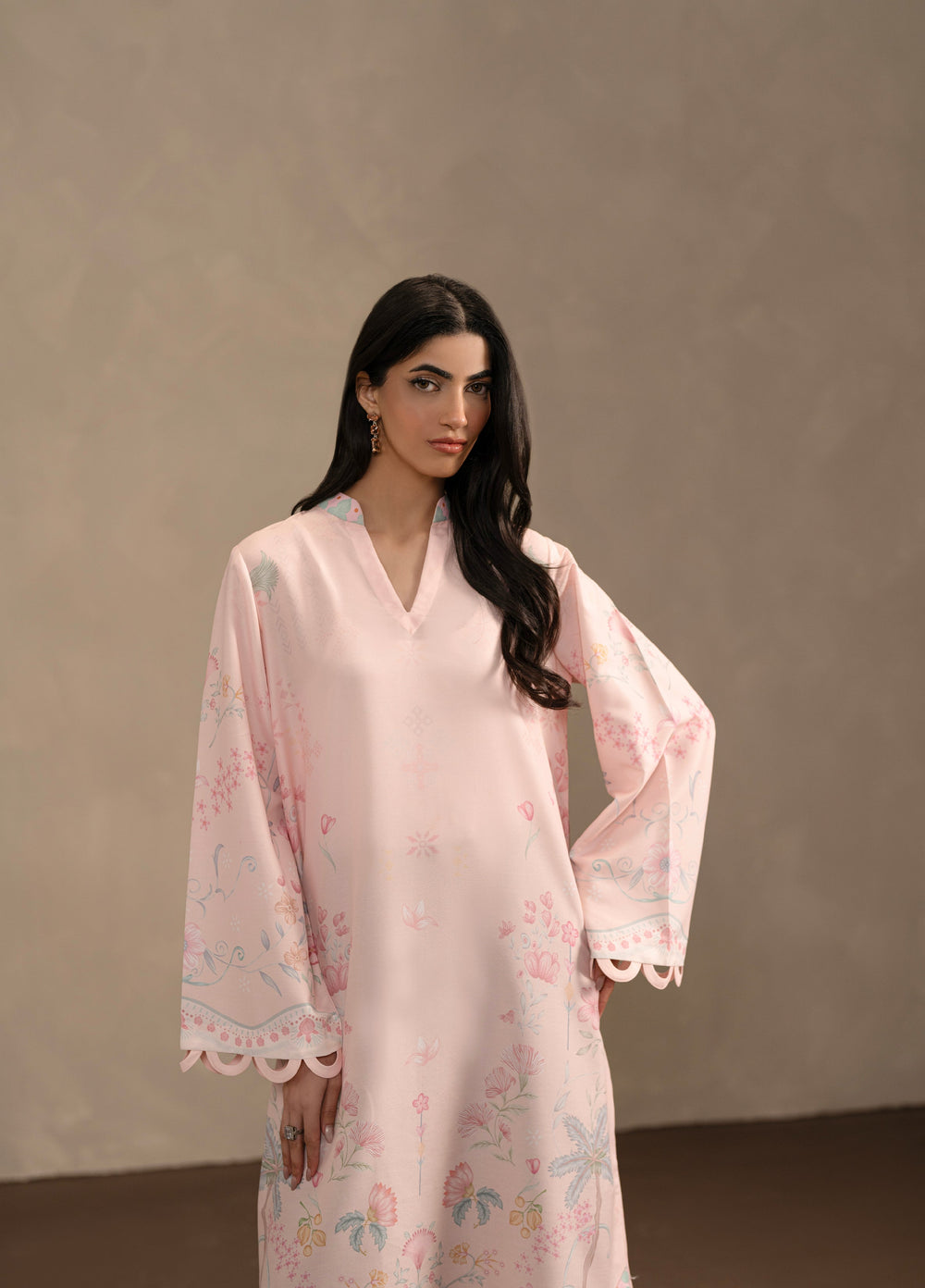 Seran Women Pret Printed Poly Cambric Kaftan SN26PK D-1 Petaline - Casual Collection