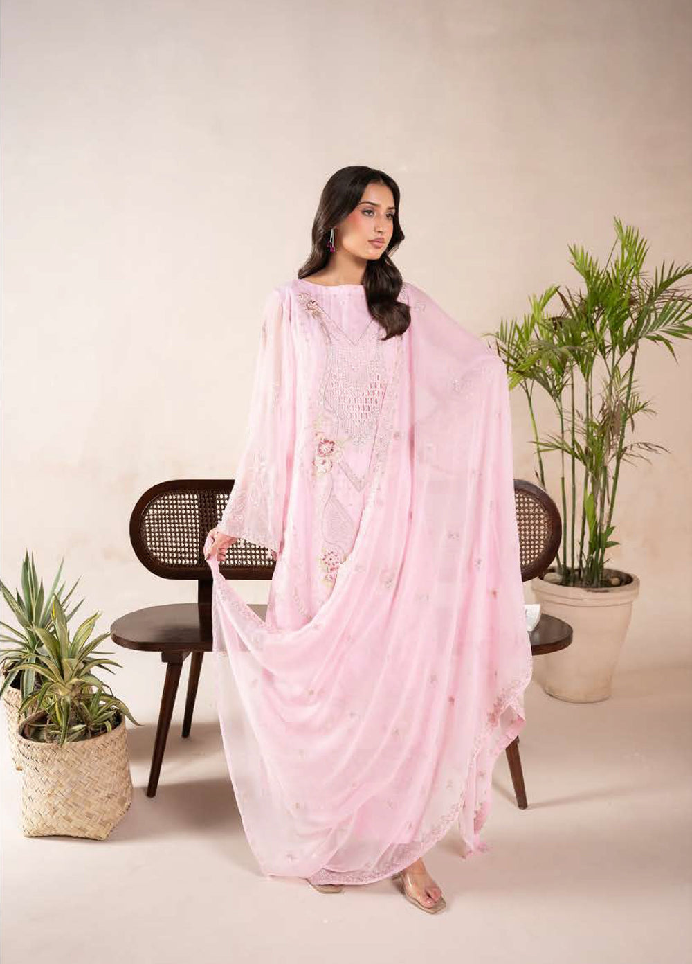 Anaya Noor by Zebtan Unstitched Embroidered Chiffon 3 Piece Suit ZB26UAN AN-08 - Festive Collection