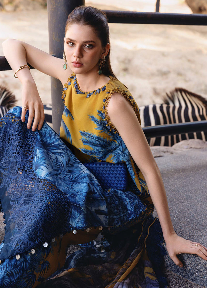 M Prints by Maria B Unstitched Printed Lawn 3 Piece Suit MB26UMP D-11 A - Summer Collection