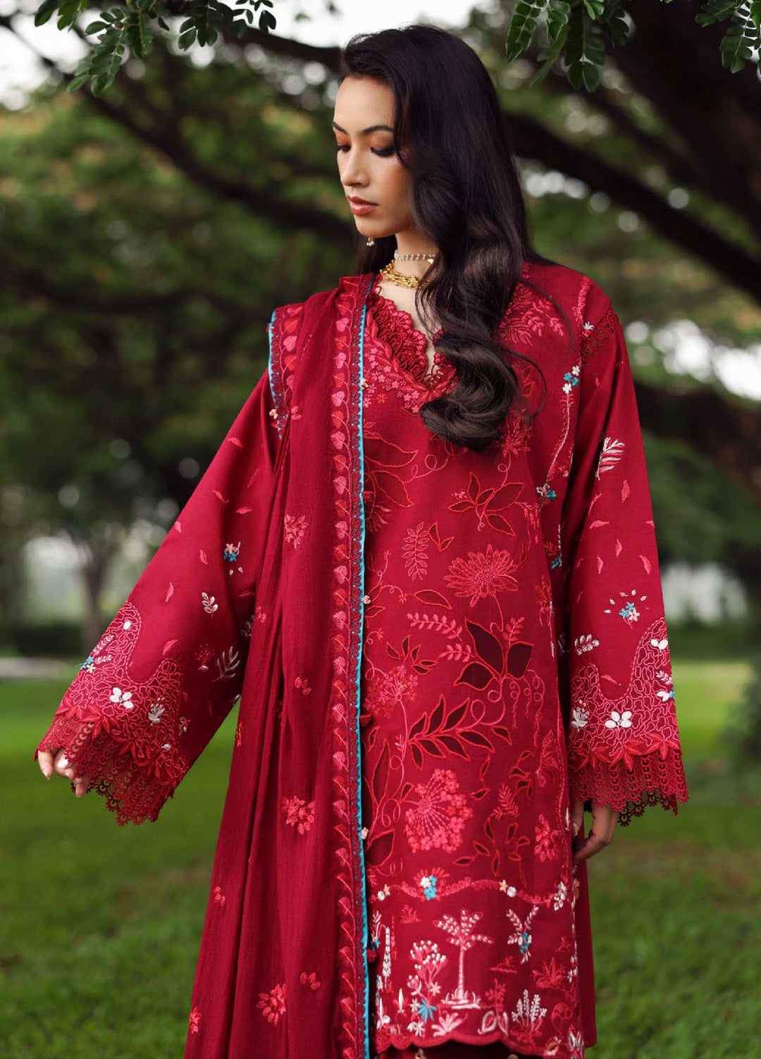 Lilas by Republic WomensWear Unstitched Embroidered Lawn 3 Piece Suit RW26ULL D-8A - Eid Collection