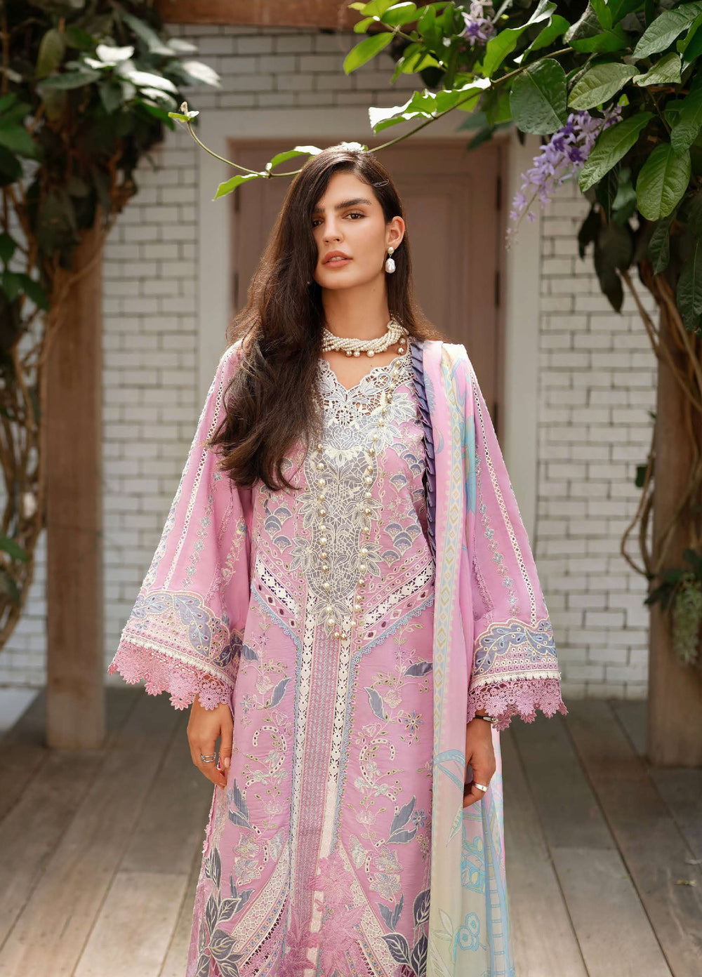 AMoi by Mushq Unstitched Embroidered Luxury Lawn 3 Piece Suit MU26AHL D-8 Endless Love - Summer Collection