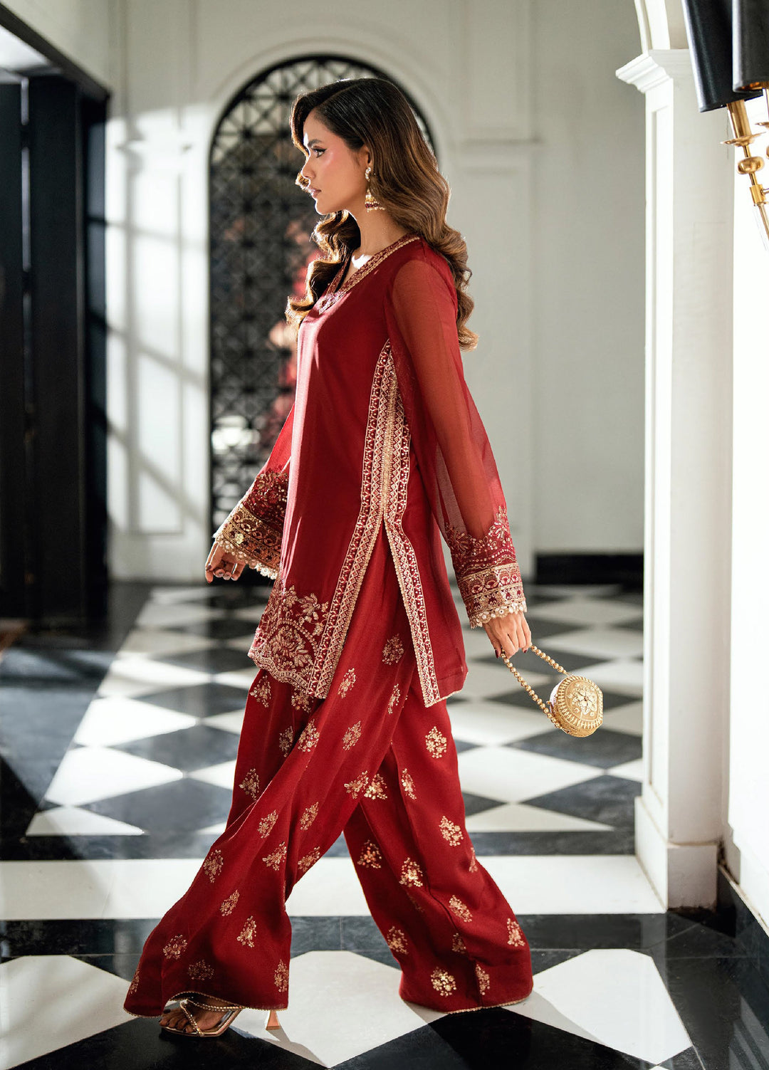 Maison d'or by Sahane Unstitched Embroidered Chiffon 3 Piece Suit CT-27009 RUE - Festive Collection