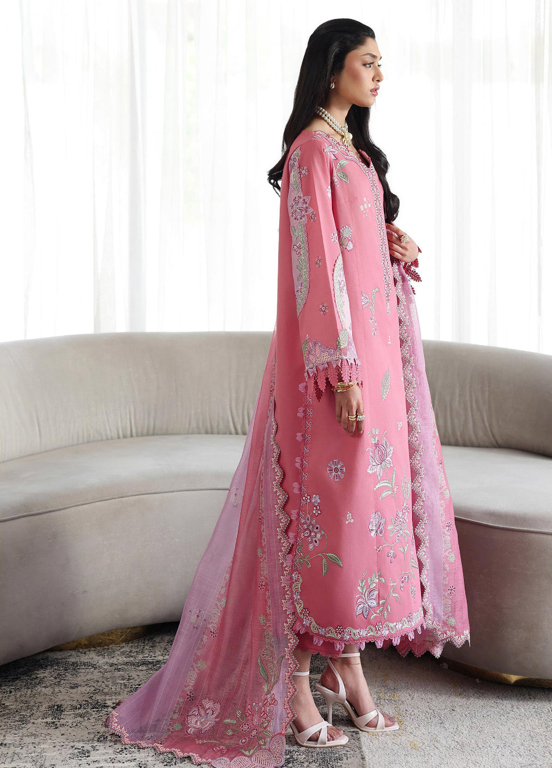 Q Line by Qalamkar Unstitched Embroidered Lawn 3 Piece Suit QLK26ULQ ABEER QKL-2 - Festive Collection