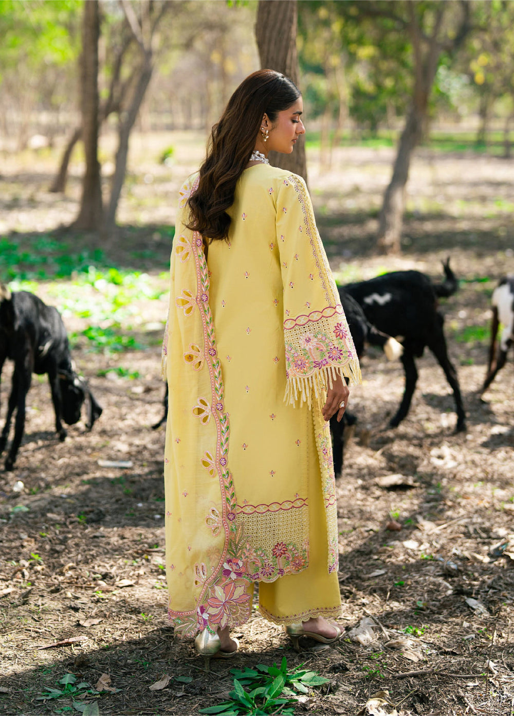 Aura of Flora by Zarizaa Unstitched Embroidered Luxury Lawn 3 Pcs Suit ZZ26UAFL ZA10-3ULE05Y-2602 HONEY - Summer