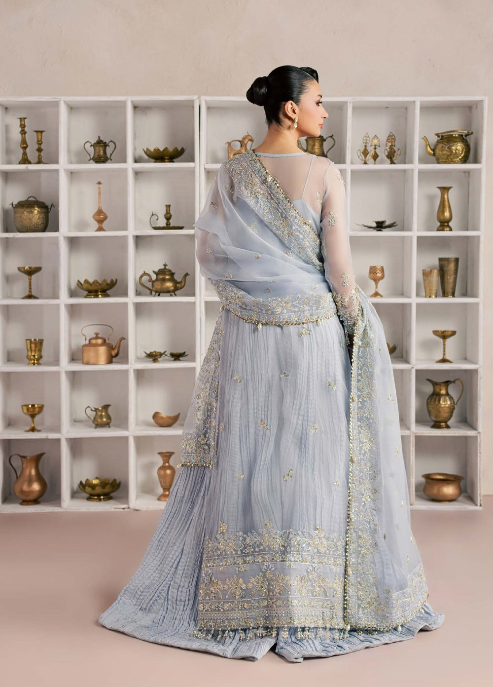 Sorelle by Aylin Unstitched Hand work Organza 3 Piece Suit AY26US Azura - Festive Collection