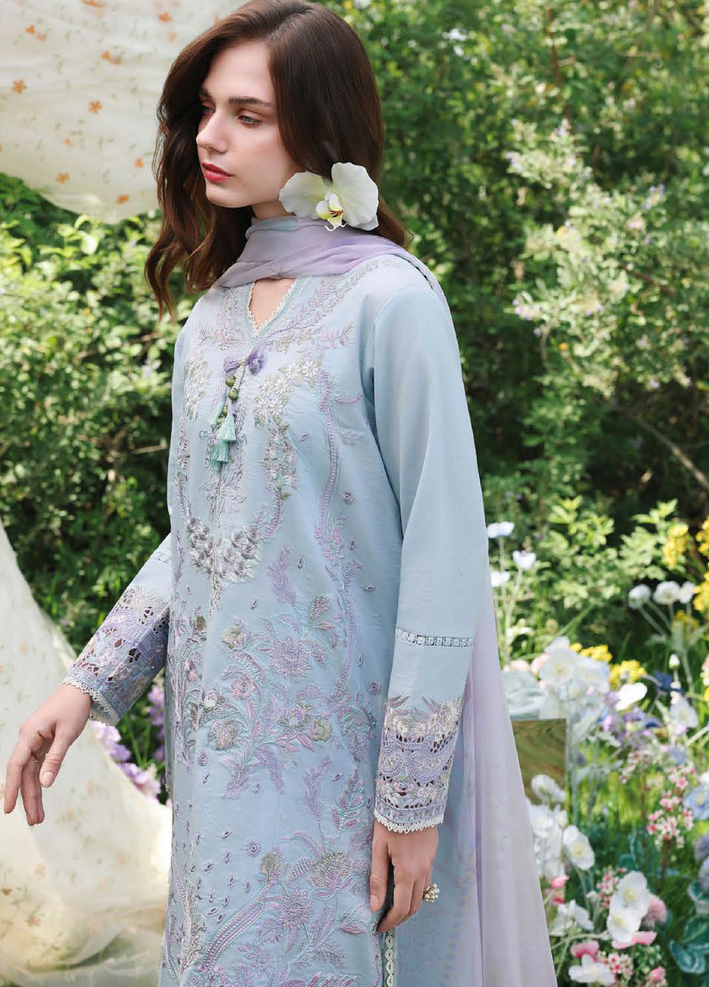The Secret Garden by Mushq Unstitched Embroidered Lawn 3 Piece Suit MU26USG Ethereal Eden HUNSS260405 - Festive Collection