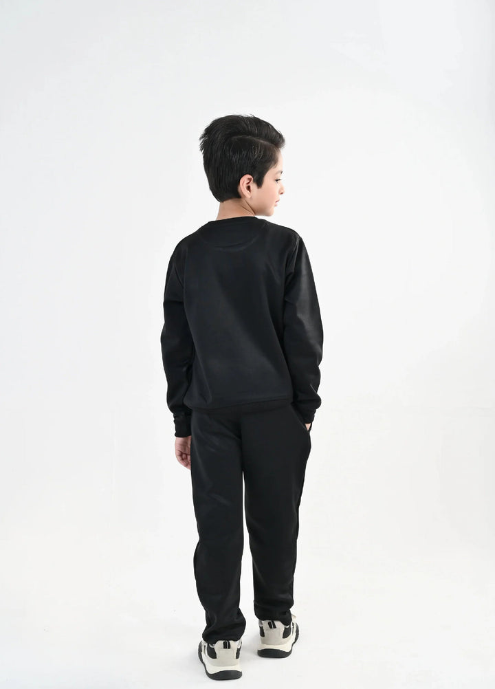 IQ Exclusive Kids Track Suit Fleece 2 PieceBlack IQ Sweatshirt-Unisex Kids - Winter Collection