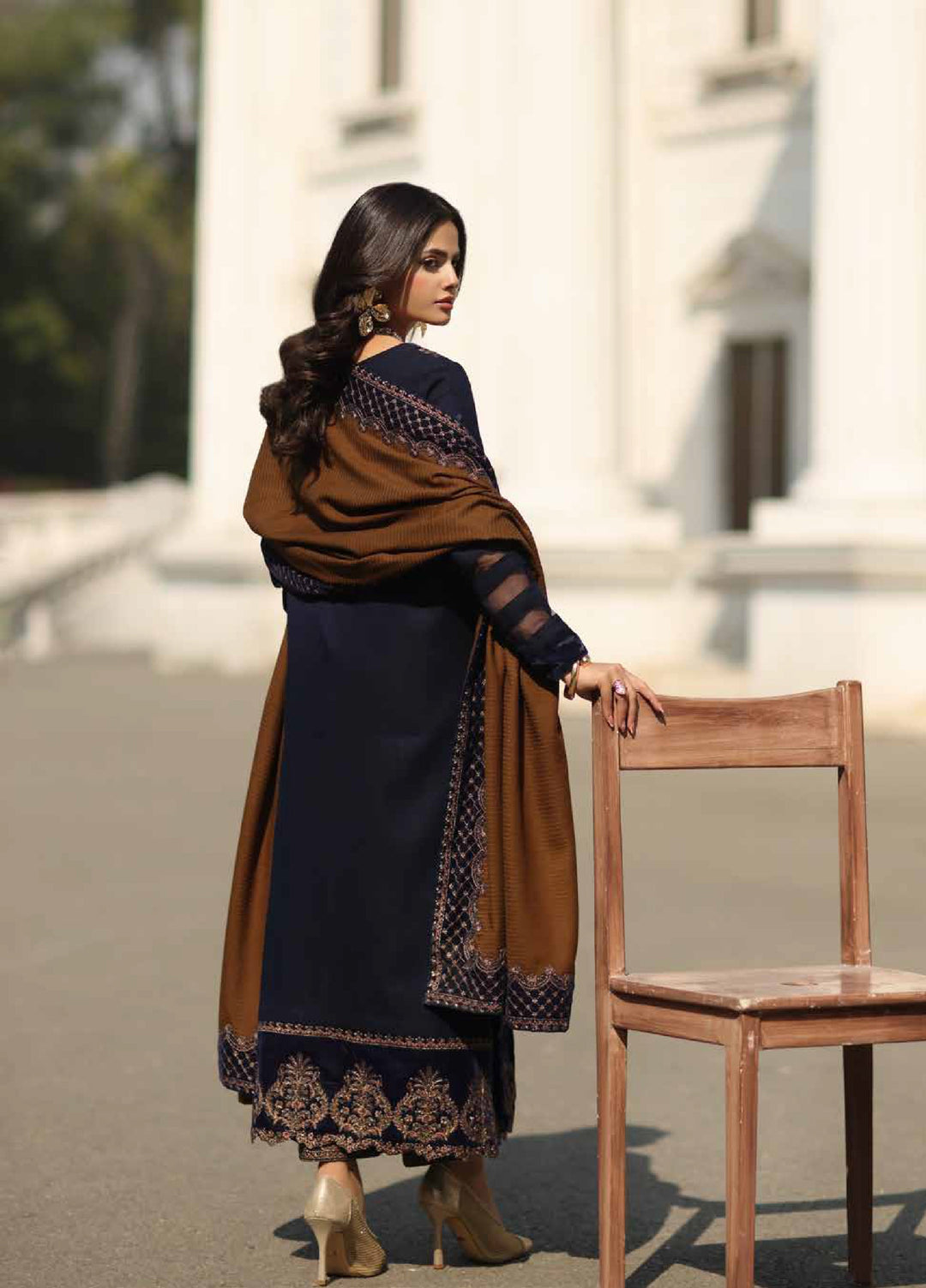 Charizma Signature Unstitched Embroidered Peach Leather 3 Piece CRZ25SP CSW5-01 - Winter Collection