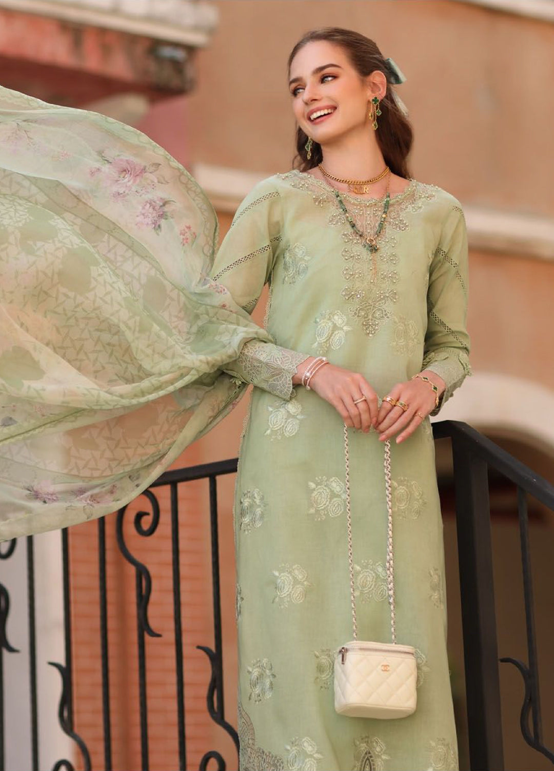 Noor by Saadia Asad Unstitched Embroidered Lawn 3 Piece Suit SA26UNE D-02A - Eid Collection