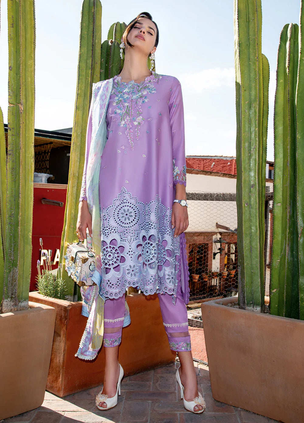 Hemline Odyssey by Mushq Unstitched Embroidered Lawn 3 Piece Suit MU26UHO HUNSS250403 AILYN - Summer Collection