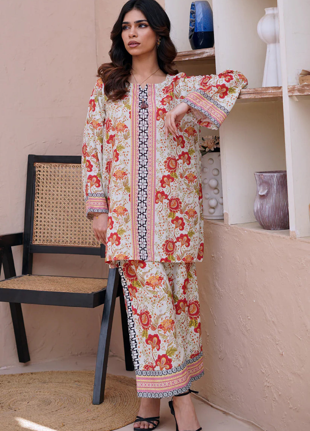Nairah Women Pret Printed Cambric Suit NAH26PN Misty Rose - Spring Collection