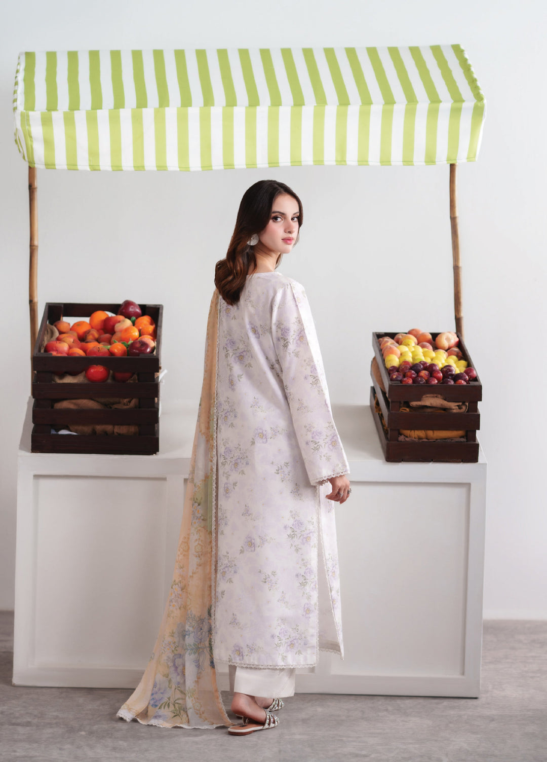 Summer Diary by Neeshay Unstitched Printed Lawn 3 Piece Suit NSH26SD Ivory Bloom - Casual Collection