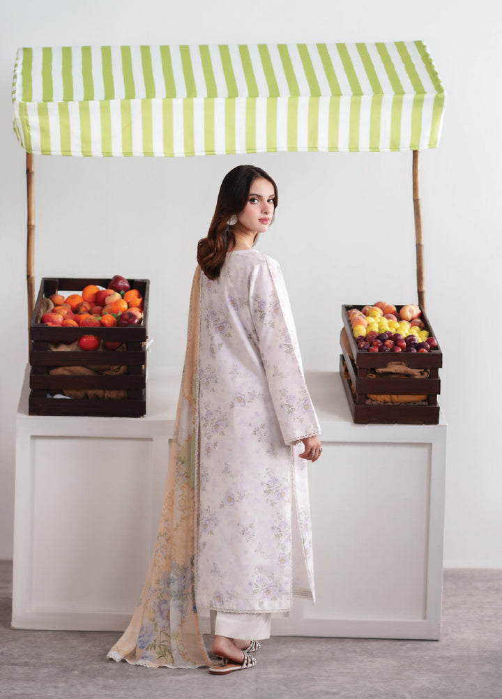 Summer Diary by Neeshay Unstitched Printed Lawn 3 Piece Suit NSH26SD Ivory Bloom - Casual Collection