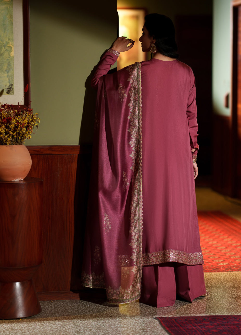 Elara by Casuallite RTW Embroidered Silk Viscose 3 Piece Suit CL26PSE D6 Maribel - Festive Collection