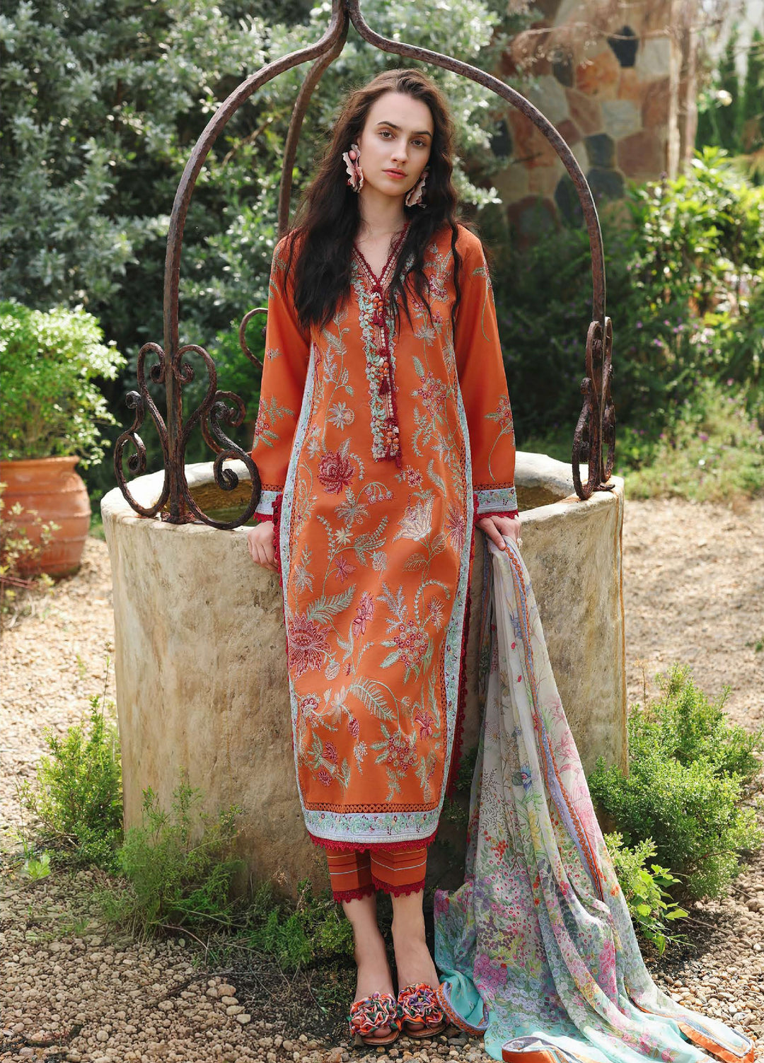 The Secret Garden by Mushq Unstitched Embroidered Lawn 3 Piece Suit MU26USG Rosearie Dream HUNSS260409 - Festive Collection