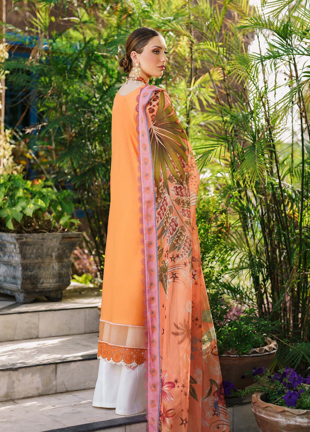 Shurooq Unstitched Luxury Lawn Embroidered 3 Piece SQ25 D-08 Dawn - Festive Collection