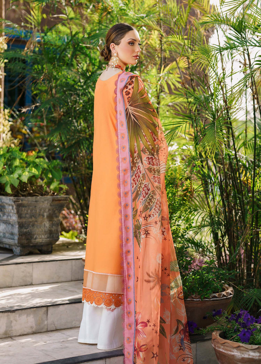 Shurooq Unstitched Luxury Lawn Embroidered 3 Piece SQ25 D-08 Dawn - Festive Collection