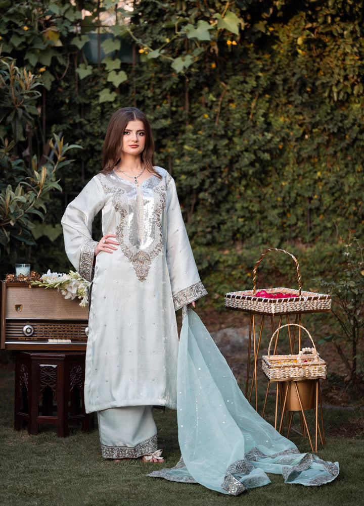 Sitaray by Reezas Women Pret Silk Embroidered 3 Piece chandni - Festive Collection