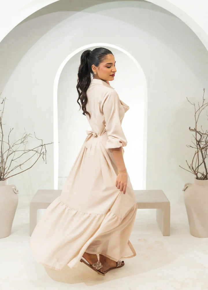 Zauk Women RTW Solids Wrinkle Free Crepe Maxi Suit ZK26RC Bisque Fawn ZAU-BF - Casual Collection