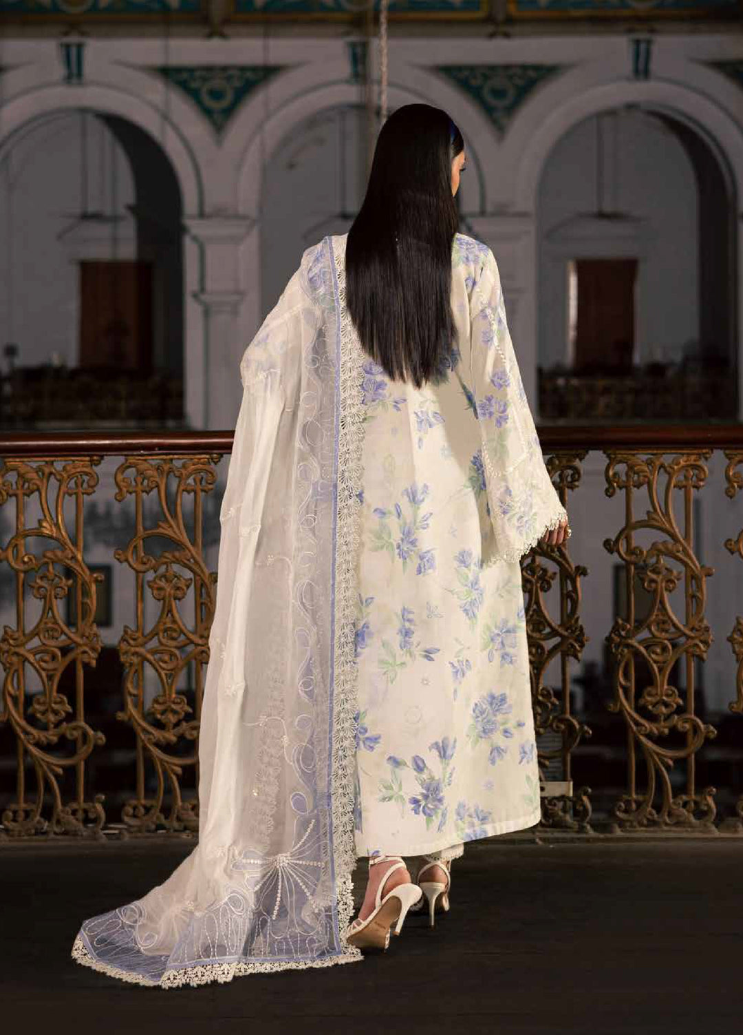 Maya by Nureh Unstitched Embroidered Luxury Lawn 3 Piece Suit NU26ULM NS-166 - Summer Collection