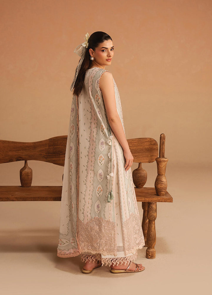 Haze A Prints by Afrozeh Unstitched Embroidered  Lawn 3 Piece Suit AF26UAP Sunnival Ivory FWU-109 - Summer Collection