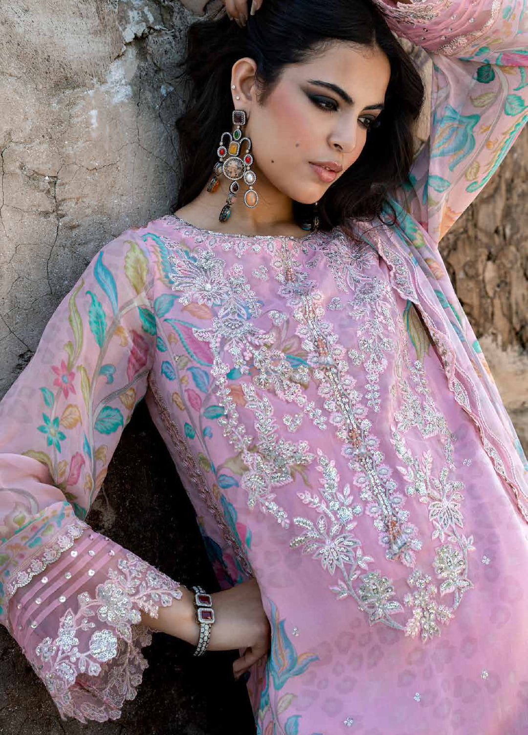 Vasal by Charizma Unstitched Embroidered Chiffon 4 Piece Suit CHR26UVC VSLW6-01 - Festive Collection