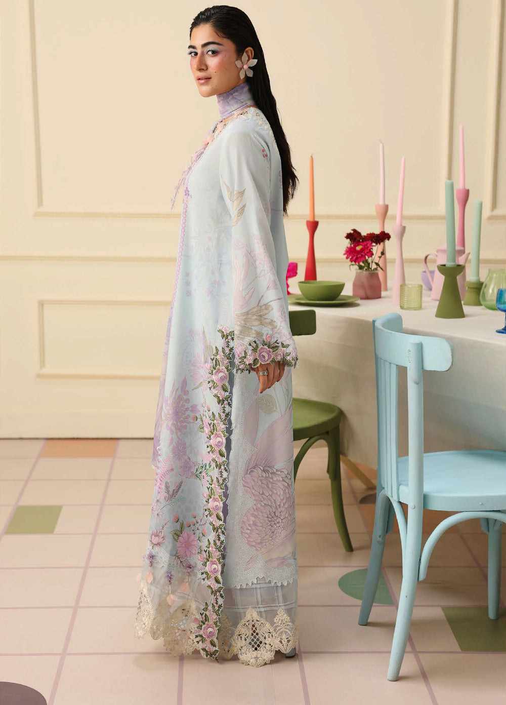 Soleil Hemline by Mushq Unstitched Printed Lawn 3 Piece Suit MU26USL Sugar Bloom HUNSS260309 - Festive Collection
