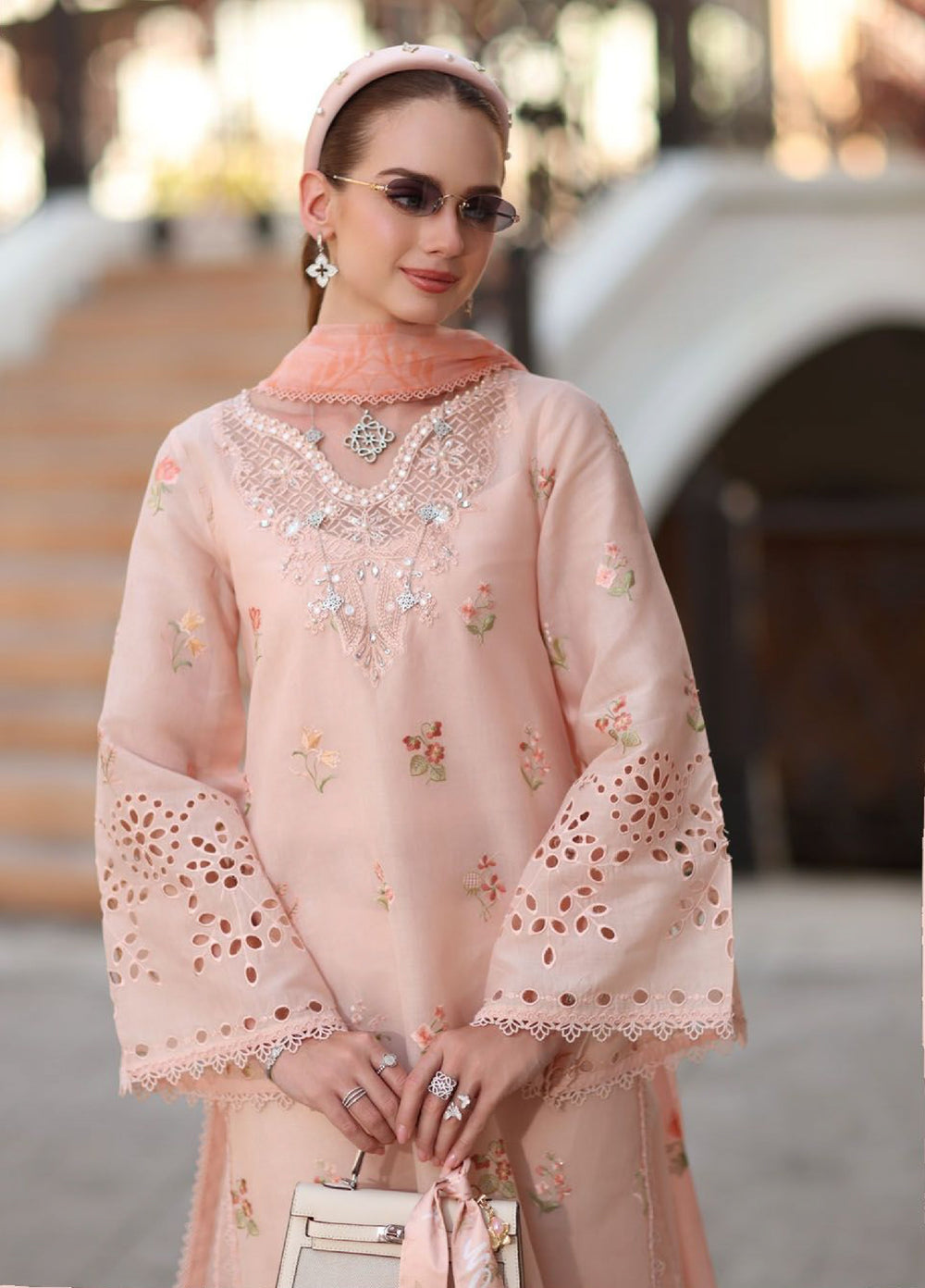Noor by Saadia Asad Unstitched Embroidered Lawn 3 Piece Suit SA26UNE D-08B - Eid Collection