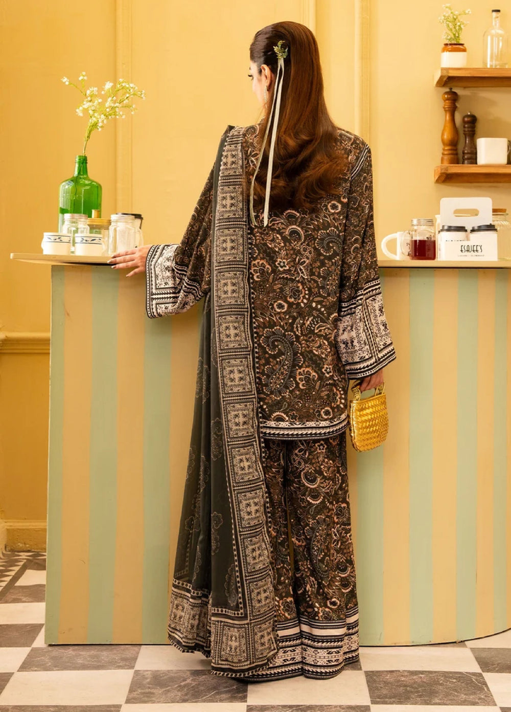 Retro by Maria Osama Khan RTW Printed Grip 3 Piece Suit MOK26PR Solene - Casual Collection