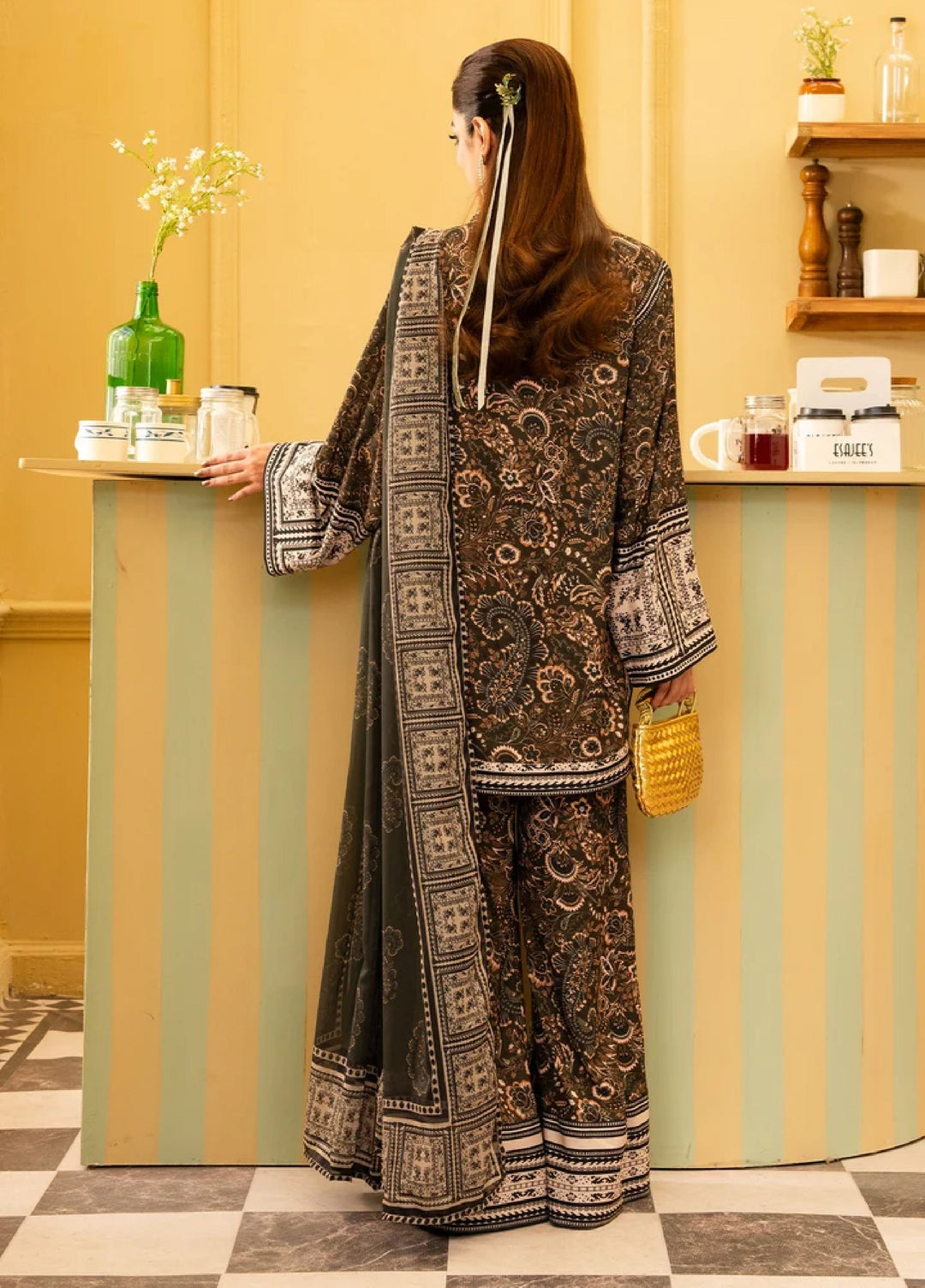 Retro by Maria Osama Khan RTW Printed Grip 3 Piece Suit MOK26PR Solene - Casual Collection