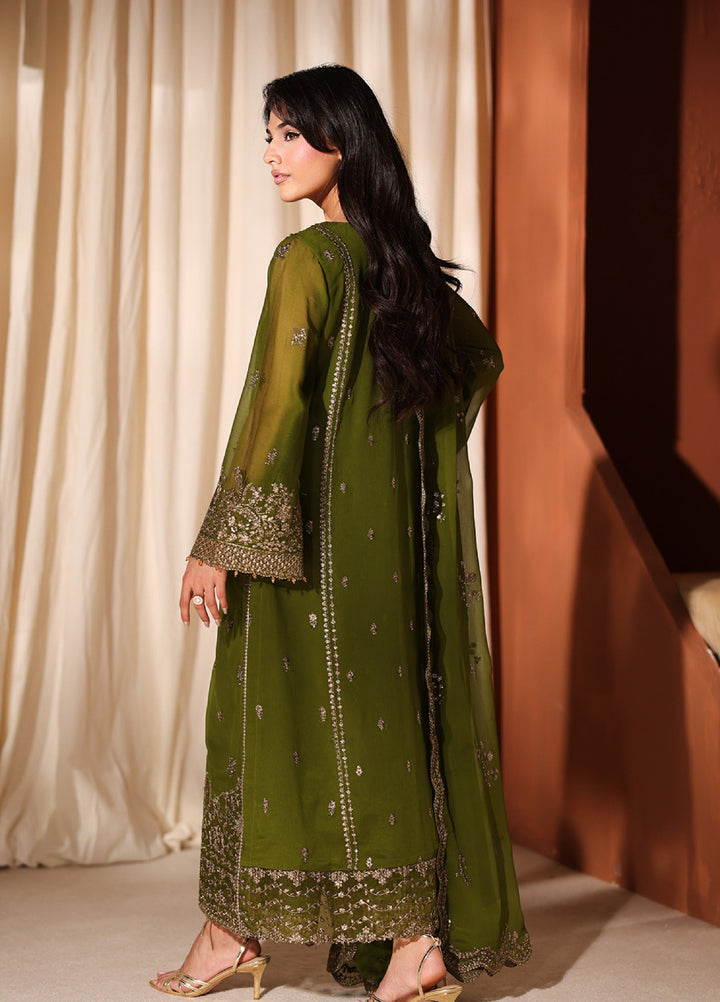 Azure Unstitched Embroidered Chiffon 3 Piece Suit AZ26ULC Imperial Olive - Festive Collection