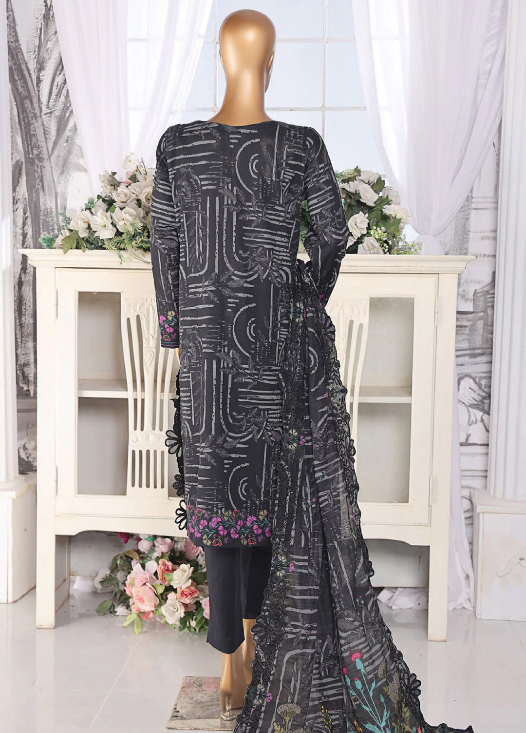 Hz Textiles Embroidered Khaddar Suits Unstitched 3 Piece PKE-207 - Winter Collection