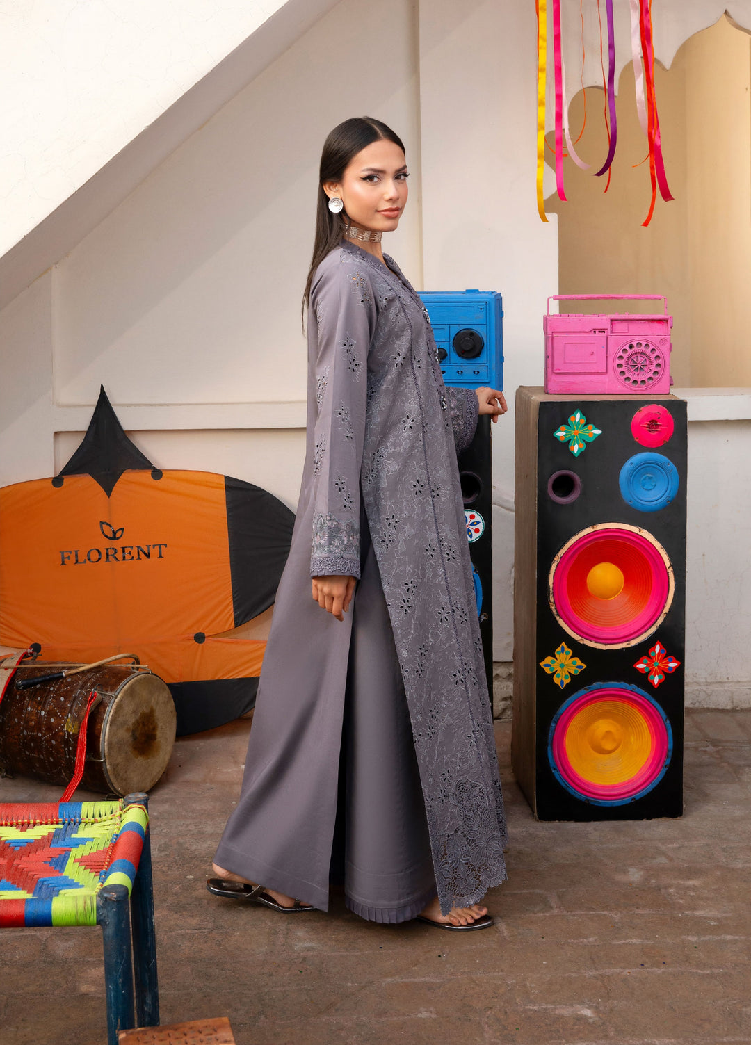 Basant Chikankari by Florent Unstitched Embroidered Luxury Lawn 3 Piece Suit FL26UBC FZ-7B - Summer Collection