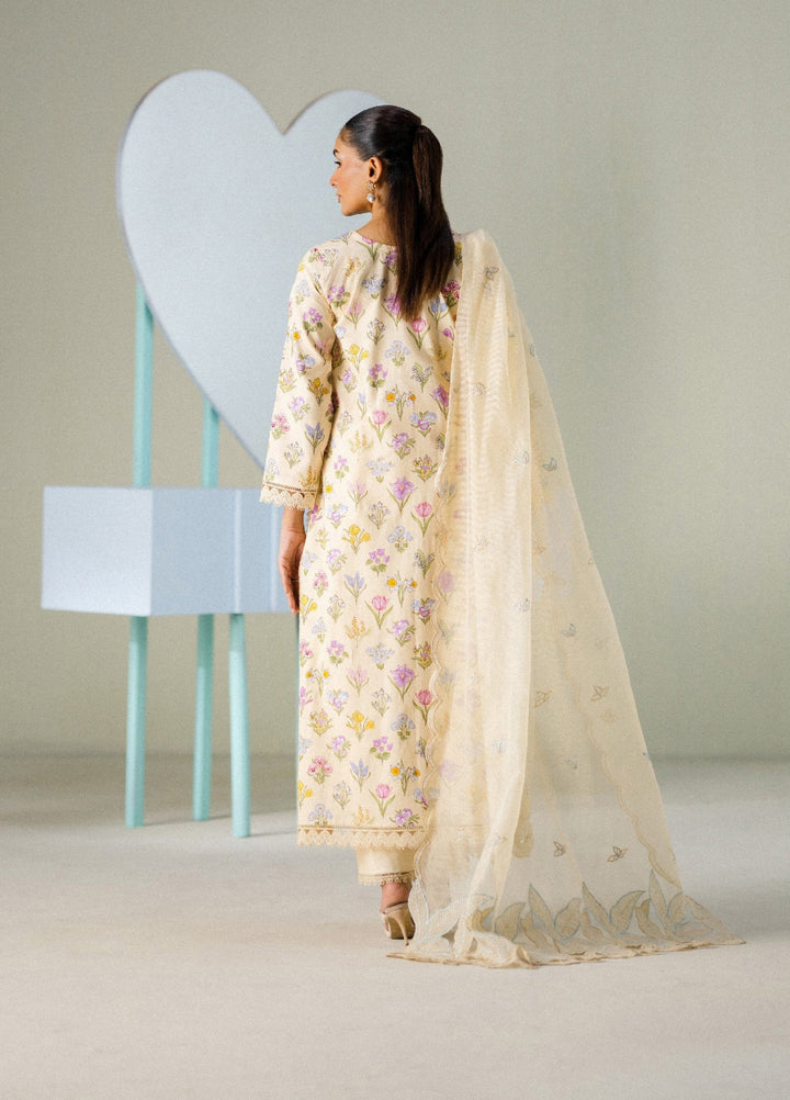 FNF Prints by Faiza Faisal Unstitched Printed Lawn 3 Piece Suit FF26UF D-4 Buttercup Bloom - Summer Collection