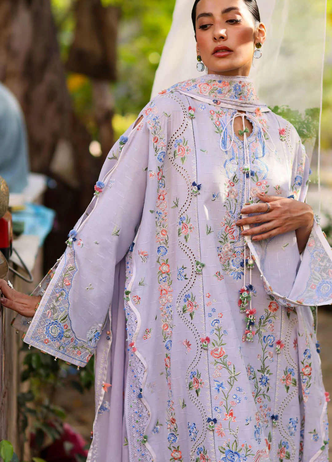 Wild Flower by Zaha Unstitched Embroidered Lawn 3 Piece Suit ZK26UWL ZF26-11 Periwinkle Muse - Festive Collection