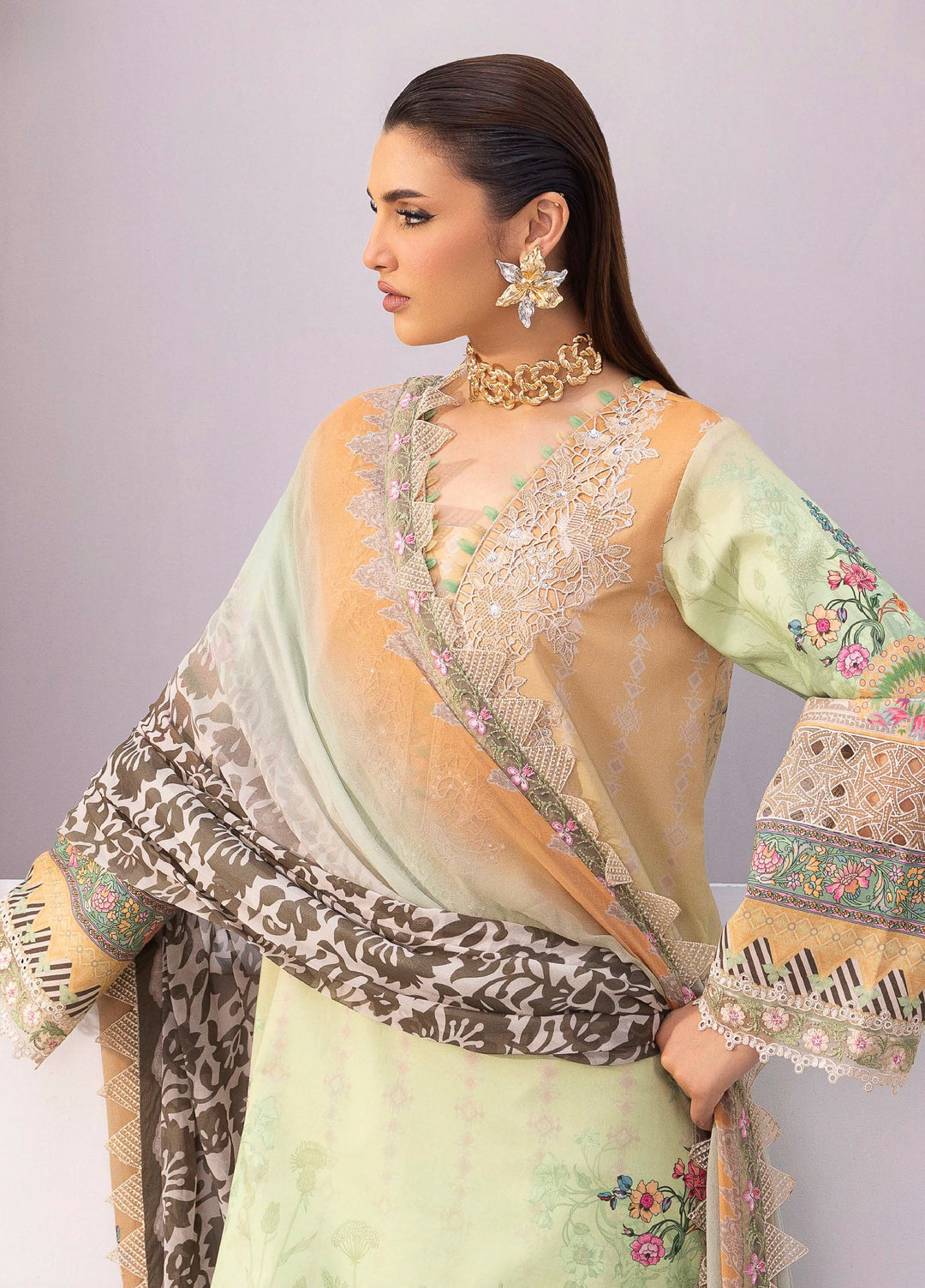 Rang e Bahar by Charizma Unstitched Embroidered Lawn 3 Piece Suit CHR26ULR CRB6-22 - Summer Collection