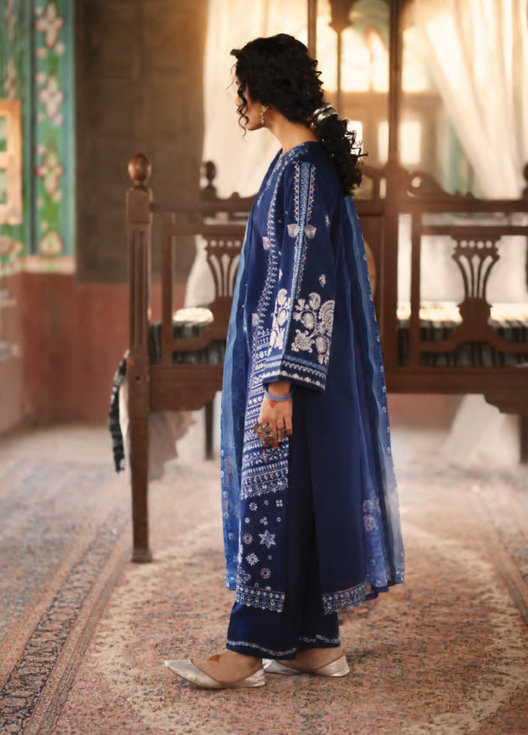 Before Sunset by Casual Lite RTW Embroidered Cotton Lawn 3 Piece Suit CL26PBS Azure Bloom - Casual Collection