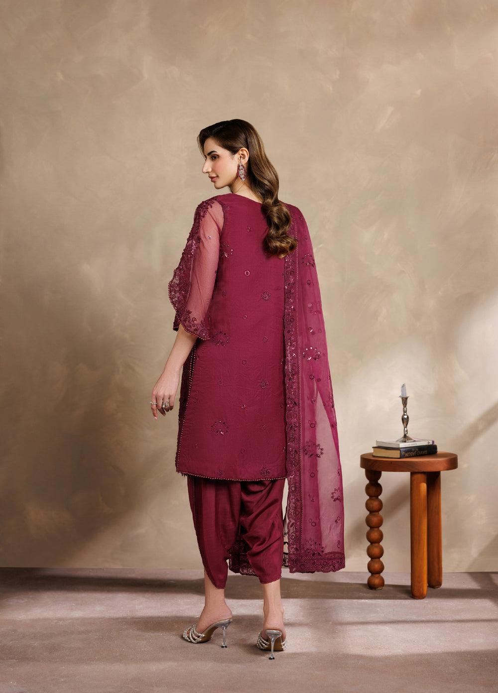 Zaryah by Zarif Unstitched Embroidered Organza 3 Piece Suit ZR26UZF ZF-ZYR-SURKH-01 - Festive Collection