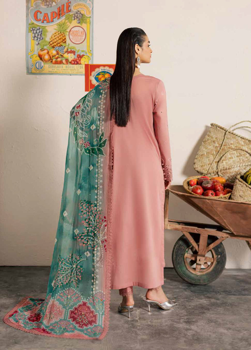 Bazar by Nureh Unstitched Chikankari Lawn 4 Piece Suit NU26UNL NE-252 - Eid Collection
