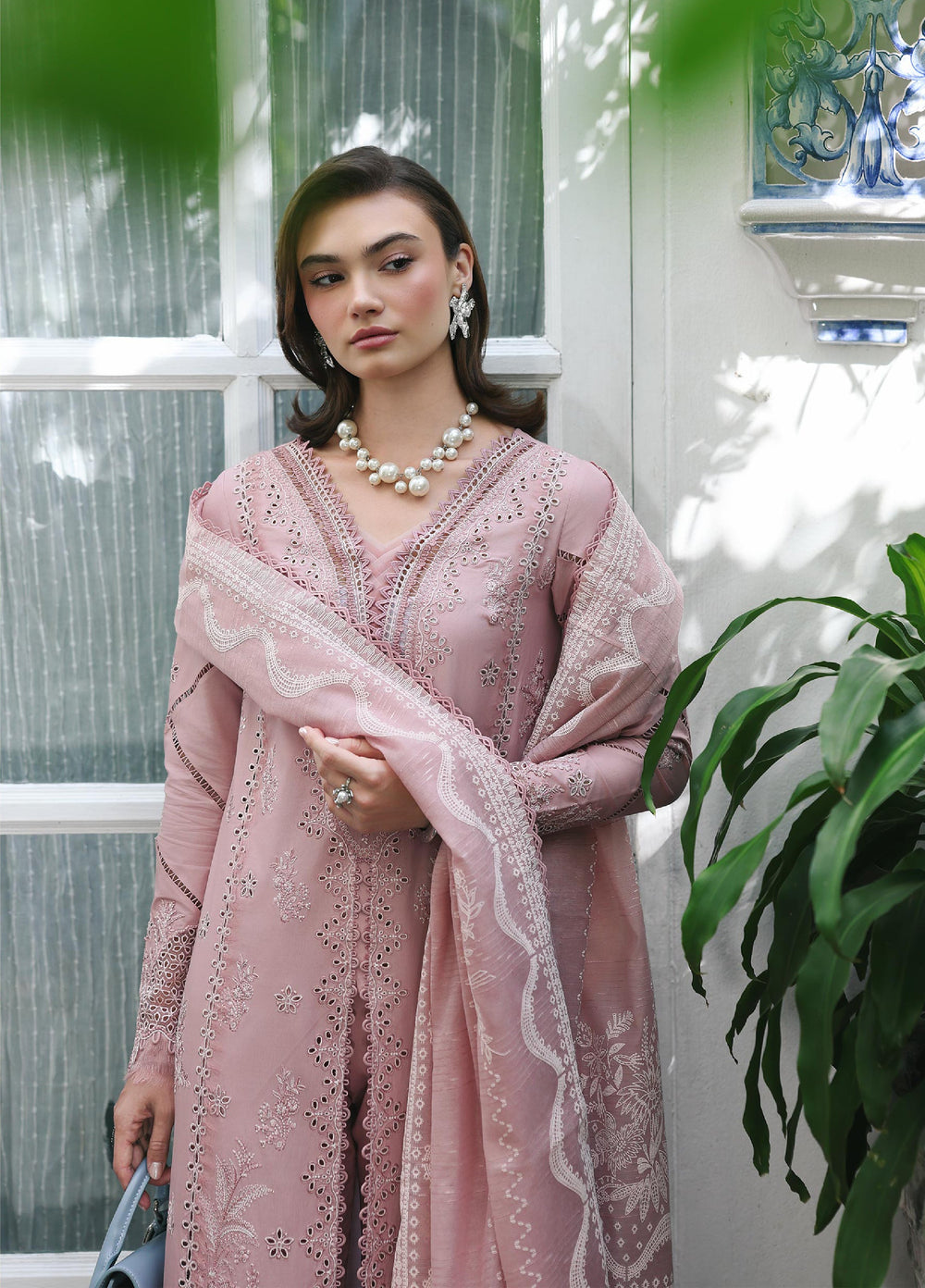Q Line by Qalamkar Unstitched Chikankari Embroidered Lawn 3 Piece Suit QLK26UQL RP-06 NOORE - Summer Collection
