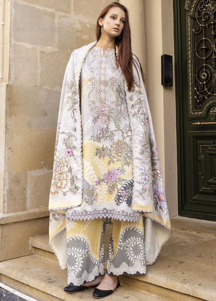 Meerak Women Pret Premium Embroidered Linen 3 Piece Eliza - Winter Collection