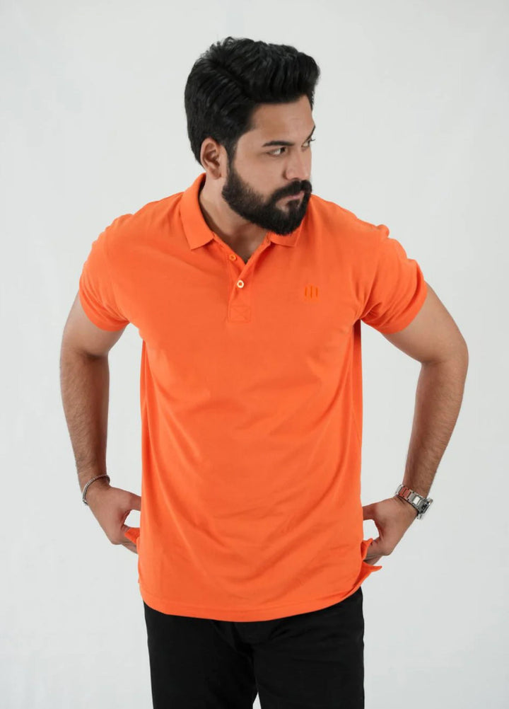 Mercato RTW Solids Cotton 1 Piece Orange Polo Shirt