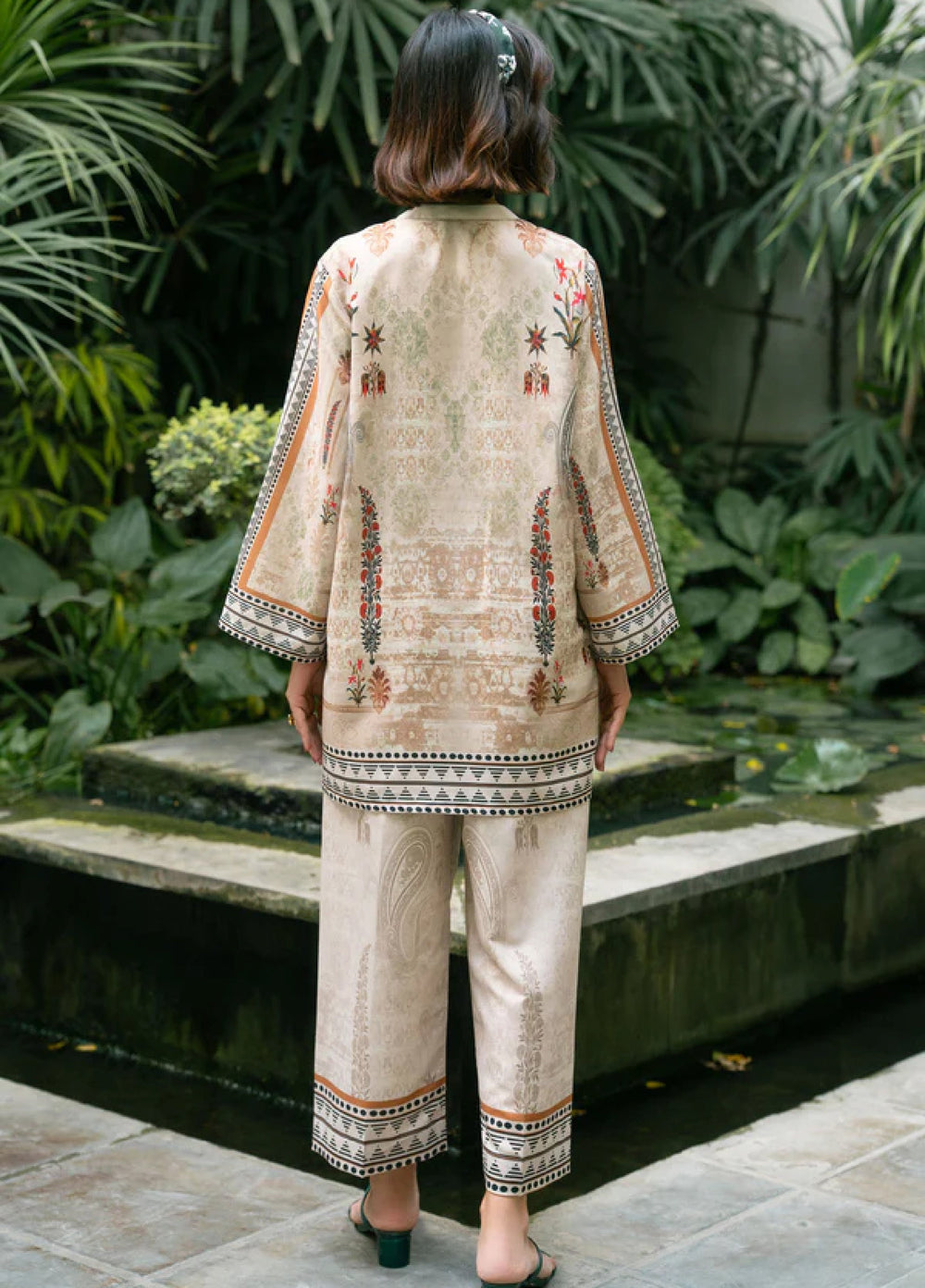 Nairah Women Pret Printed Arabic Lawn Suit NAH26PN Dune Sand - Spring Collection
