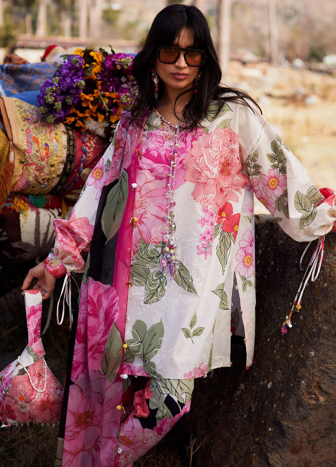 Meili by Zaha Unstitched Embroidered Lawn 3 Piece Suit ZK26UML ZL26-13B - Festive Collection