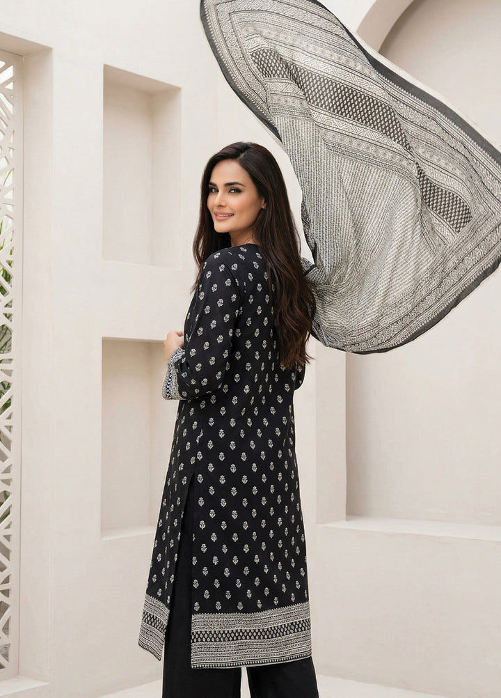 Black N White by Regalia Textiles Unstitched Printed Lawn 3 Piece Suit RG26ULBW D9 - Casual Collection