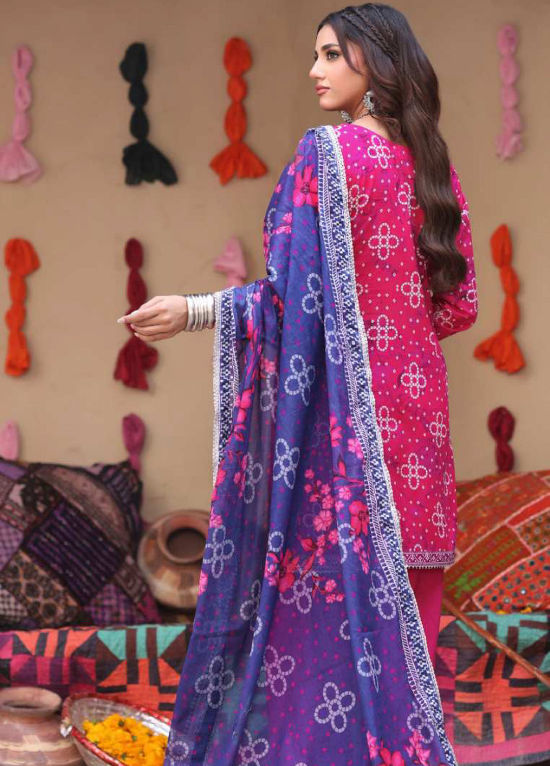 Heritage Series by AL Zohaib Unstitched Printed Chunri Lawn 3 Piece Suit AZ26UCH D-3 - Festive Collection