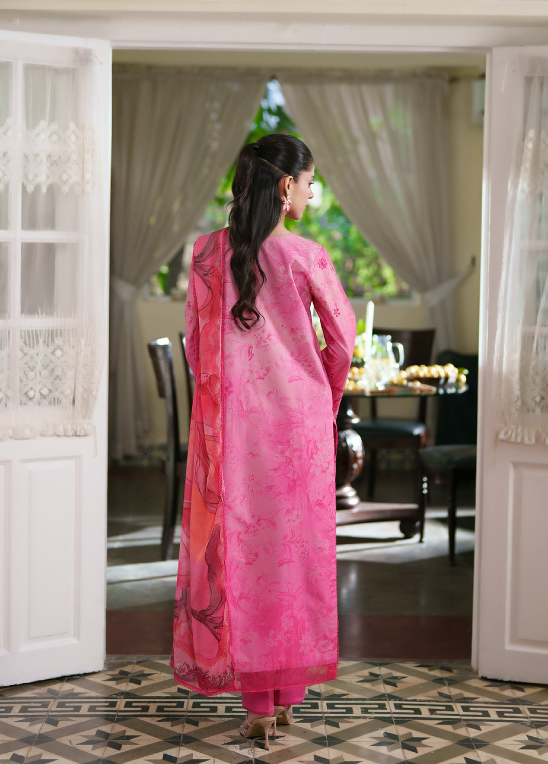 Summer Lines Printkari by Neeshay Unstitched Embroidered Lawn 3 Piece Suit NSH26SLP D-5 Rosaire - Summer Collection