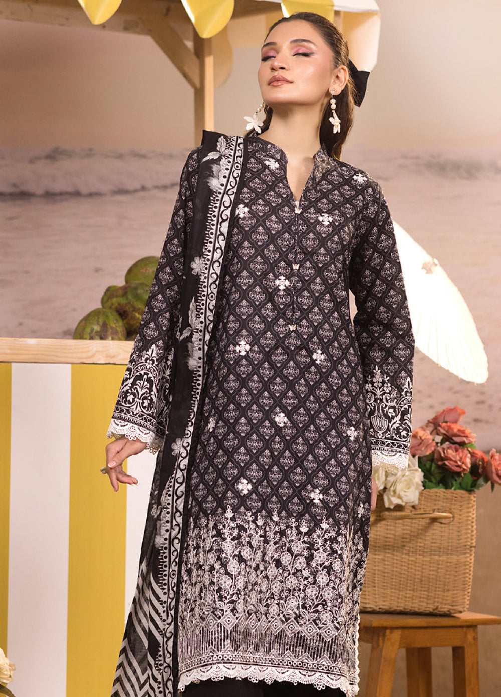 Regalia Textiles Unstitched Embroidered Lawn 3 Piece Suit RG26UEL D-1 - Casual Collection